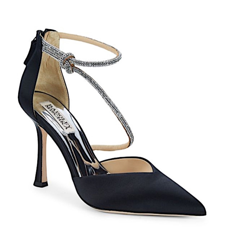 BADGLEY MISCHKA Nori Embellished Silk Pumps